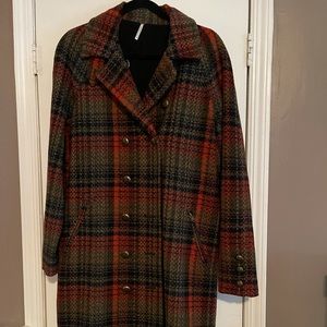 Free People Plaid Coat